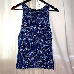 Abercrombie & Fitch Size M Blue Floral Blouse Shirt Top